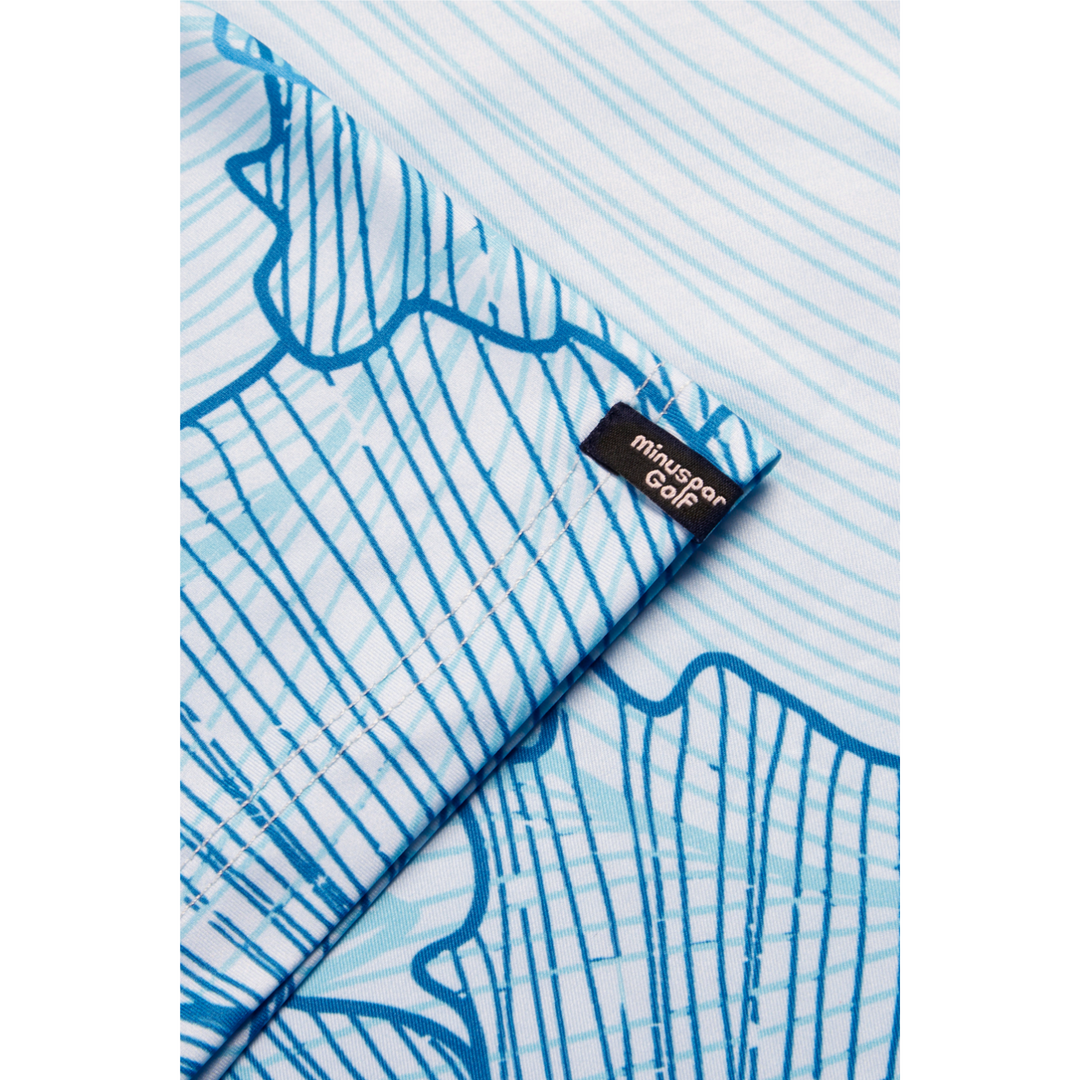 Golf Polo Shirt- Blue Flowers