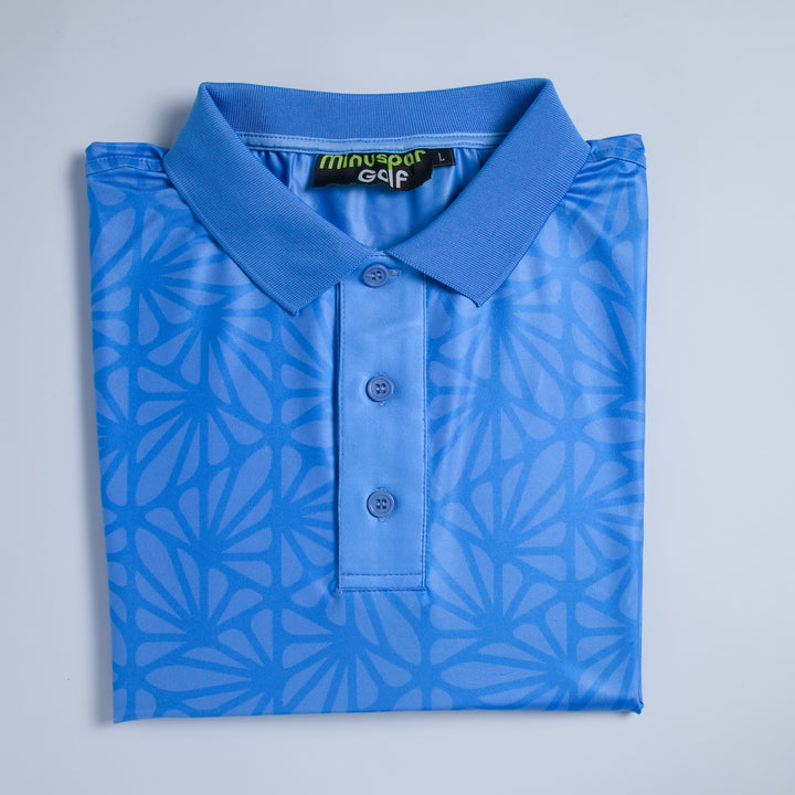 Golf Polo Shirt- Blue Leaf Polo Shirt