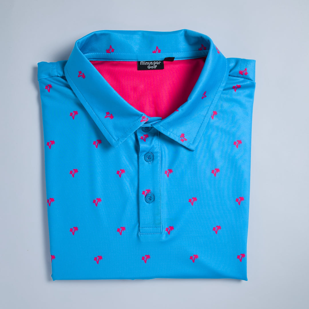 Golf Polo Shirt- Pink Palm