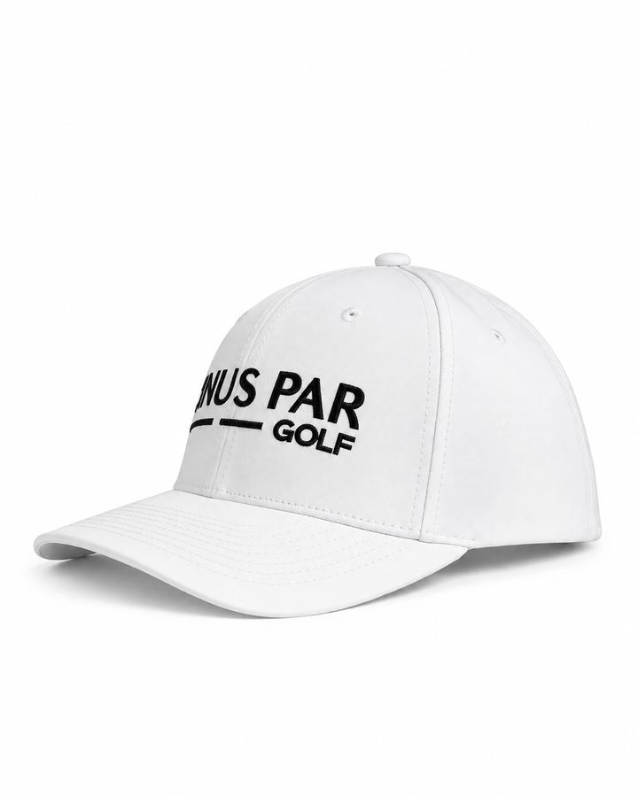 Minus Par Golf Elite Performance Golf Cap – White