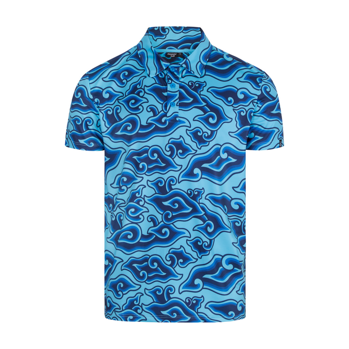 Trendy standout Multicolour Blue and Black Golf Polo Shirt.