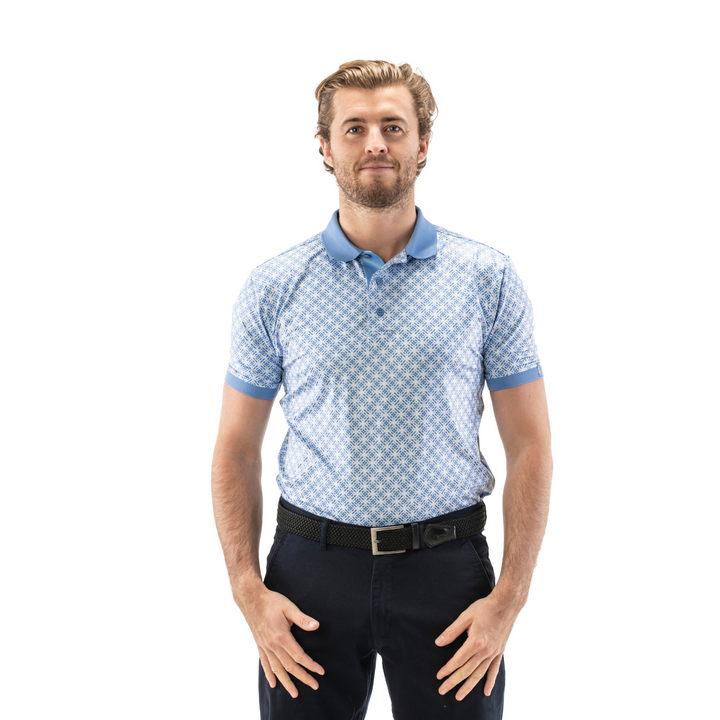 Blue and white Golf Polo Shirt for Men