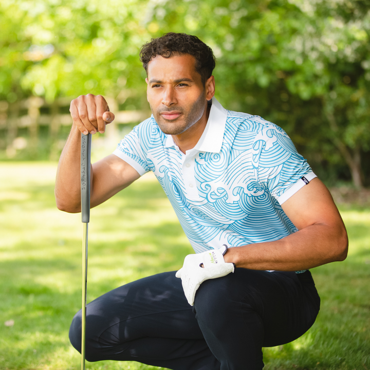 Blue and white Golf Polo Shirt